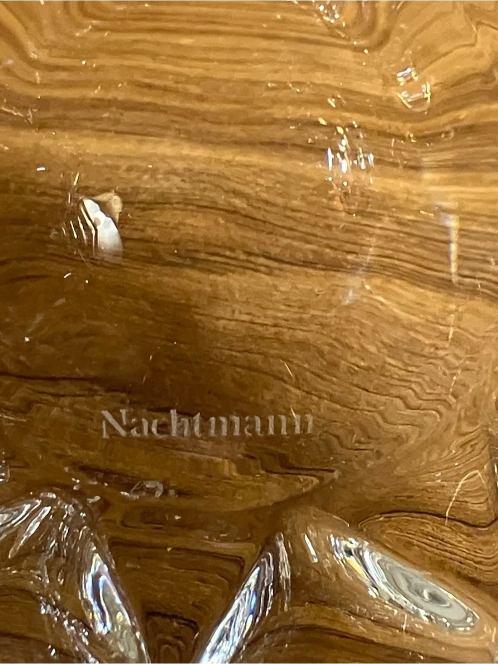 Nachtmann Lead Crystal Accent Bowl Lotus Flower 6